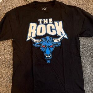 WWE Black and Blue 'The Rock' Bull Graphic Tee NWOT